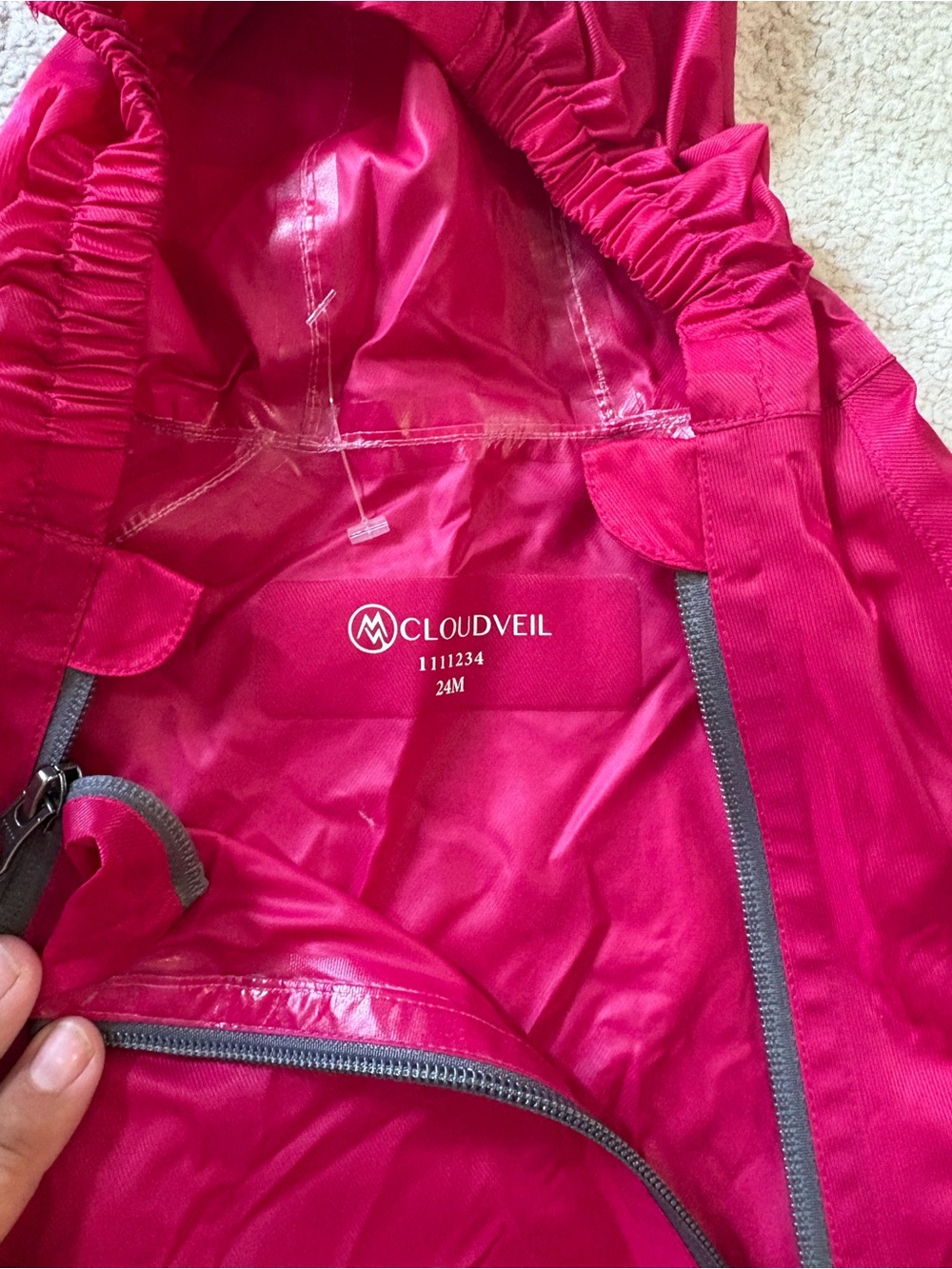 Cloudveil Toddler Raincoat - Hot Pink (24M)
